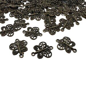 80 Piece Filigree Butterfly Connectors Findings Jewelry Making Supplies Destash